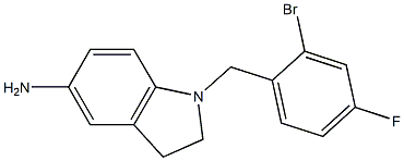 1-[(2-bromo-4-fluorophenyl)methyl]-2,3-dihydro-1H-indol-5-amine 结构式