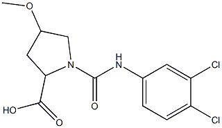 1-[(3,4-dichlorophenyl)carbamoyl]-4-methoxypyrrolidine-2-carboxylic acid 结构式