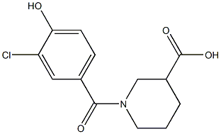1-[(3-chloro-4-hydroxyphenyl)carbonyl]piperidine-3-carboxylic acid 结构式