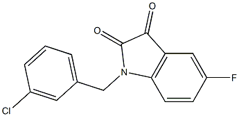 1-[(3-chlorophenyl)methyl]-5-fluoro-2,3-dihydro-1H-indole-2,3-dione 结构式