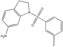 1-[(3-fluorobenzene)sulfonyl]-2,3-dihydro-1H-indol-6-amine 结构式