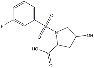 1-[(3-fluorophenyl)sulfonyl]-4-hydroxypyrrolidine-2-carboxylic acid 结构式