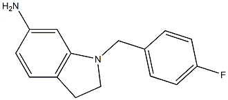 1-[(4-fluorophenyl)methyl]-2,3-dihydro-1H-indol-6-amine 结构式