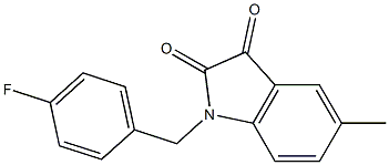 1-[(4-fluorophenyl)methyl]-5-methyl-2,3-dihydro-1H-indole-2,3-dione 结构式