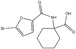 1-[(5-bromo-2-furoyl)amino]cyclohexanecarboxylic acid 结构式