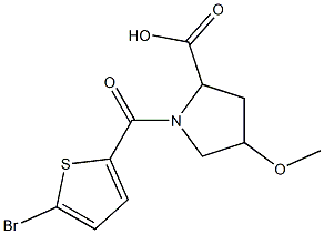 1-[(5-bromothien-2-yl)carbonyl]-4-methoxypyrrolidine-2-carboxylic acid 结构式