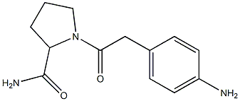 1-[2-(4-aminophenyl)acetyl]pyrrolidine-2-carboxamide 结构式