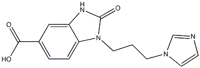 1-[3-(1H-imidazol-1-yl)propyl]-2-oxo-2,3-dihydro-1H-1,3-benzodiazole-5-carboxylic acid 结构式