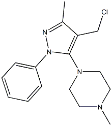 1-[4-(chloromethyl)-3-methyl-1-phenyl-1H-pyrazol-5-yl]-4-methylpiperazine 结构式