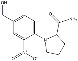 1-[4-(hydroxymethyl)-2-nitrophenyl]pyrrolidine-2-carboxamide 结构式