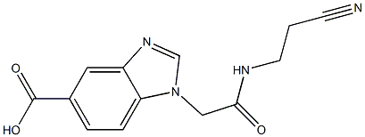 1-{[(2-cyanoethyl)carbamoyl]methyl}-1H-1,3-benzodiazole-5-carboxylic acid 结构式