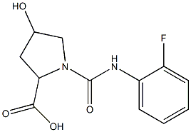 1-{[(2-fluorophenyl)amino]carbonyl}-4-hydroxypyrrolidine-2-carboxylic acid 结构式