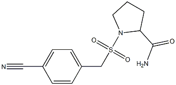 1-{[(4-cyanophenyl)methane]sulfonyl}pyrrolidine-2-carboxamide 结构式