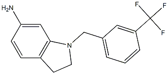 1-{[3-(trifluoromethyl)phenyl]methyl}-2,3-dihydro-1H-indol-6-amine 结构式