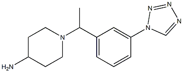 1-{1-[3-(1H-1,2,3,4-tetrazol-1-yl)phenyl]ethyl}piperidin-4-amine 结构式