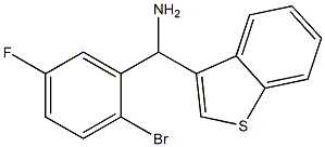 1-benzothiophen-3-yl(2-bromo-5-fluorophenyl)methanamine 结构式