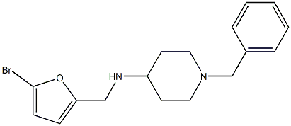 1-benzyl-N-[(5-bromofuran-2-yl)methyl]piperidin-4-amine 结构式