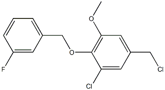 1-chloro-5-(chloromethyl)-2-[(3-fluorophenyl)methoxy]-3-methoxybenzene 结构式