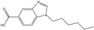 1-hexyl-1H-1,3-benzodiazole-5-carboxylic acid 结构式