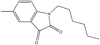 1-hexyl-5-methyl-2,3-dihydro-1H-indole-2,3-dione 结构式