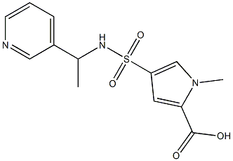 1-methyl-4-{[(1-pyridin-3-ylethyl)amino]sulfonyl}-1H-pyrrole-2-carboxylic acid 结构式