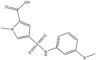 1-methyl-4-{[3-(methylsulfanyl)phenyl]sulfamoyl}-1H-pyrrole-2-carboxylic acid 结构式