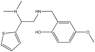 2-({[2-(dimethylamino)-2-(thiophen-2-yl)ethyl]amino}methyl)-4-methoxyphenol 结构式