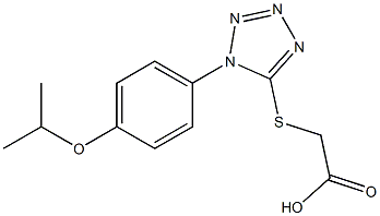 2-({1-[4-(propan-2-yloxy)phenyl]-1H-1,2,3,4-tetrazol-5-yl}sulfanyl)acetic acid 结构式