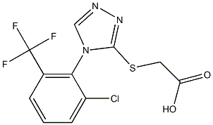 2-({4-[2-chloro-6-(trifluoromethyl)phenyl]-4H-1,2,4-triazol-3-yl}sulfanyl)acetic acid 结构式
