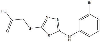 2-({5-[(3-bromophenyl)amino]-1,3,4-thiadiazol-2-yl}sulfanyl)acetic acid 结构式