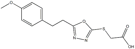 2-({5-[2-(4-methoxyphenyl)ethyl]-1,3,4-oxadiazol-2-yl}sulfanyl)acetic acid 结构式