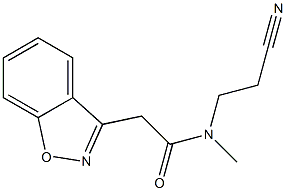 2-(1,2-benzoxazol-3-yl)-N-(2-cyanoethyl)-N-methylacetamide 结构式