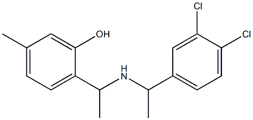 2-(1-{[1-(3,4-dichlorophenyl)ethyl]amino}ethyl)-5-methylphenol 结构式