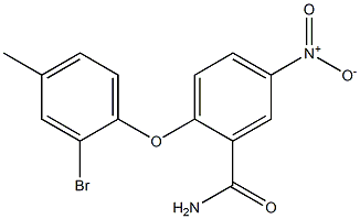 2-(2-bromo-4-methylphenoxy)-5-nitrobenzamide 结构式