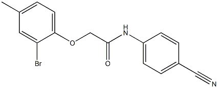 2-(2-bromo-4-methylphenoxy)-N-(4-cyanophenyl)acetamide 结构式