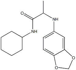 2-(2H-1,3-benzodioxol-5-ylamino)-N-cyclohexylpropanamide 结构式