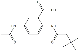 2-(3,3-dimethylbutanamido)-5-acetamidobenzoic acid 结构式