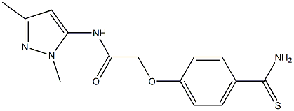 2-(4-carbamothioylphenoxy)-N-(1,3-dimethyl-1H-pyrazol-5-yl)acetamide 结构式