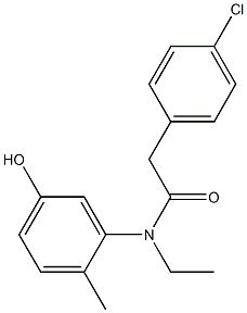 2-(4-chlorophenyl)-N-ethyl-N-(5-hydroxy-2-methylphenyl)acetamide 结构式