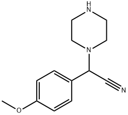 2-(4-methoxyphenyl)-2-(piperazin-1-yl)acetonitrile 结构式