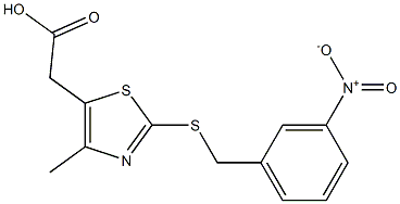 2-(4-methyl-2-{[(3-nitrophenyl)methyl]sulfanyl}-1,3-thiazol-5-yl)acetic acid 结构式