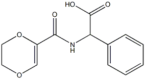 2-(5,6-dihydro-1,4-dioxin-2-ylformamido)-2-phenylacetic acid 结构式