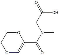 2-(5,6-dihydro-1,4-dioxin-2-yl-N-methylformamido)acetic acid 结构式