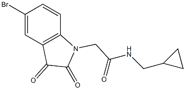 2-(5-bromo-2,3-dioxo-2,3-dihydro-1H-indol-1-yl)-N-(cyclopropylmethyl)acetamide 结构式