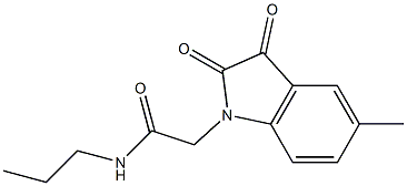 2-(5-methyl-2,3-dioxo-2,3-dihydro-1H-indol-1-yl)-N-propylacetamide 结构式