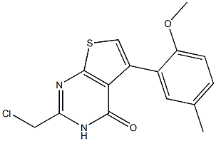 2-(chloromethyl)-5-(2-methoxy-5-methylphenyl)-3H,4H-thieno[2,3-d]pyrimidin-4-one 结构式