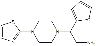 2-(furan-2-yl)-2-[4-(1,3-thiazol-2-yl)piperazin-1-yl]ethan-1-amine 结构式