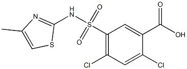 2,4-dichloro-5-[(4-methyl-1,3-thiazol-2-yl)sulfamoyl]benzoic acid 结构式