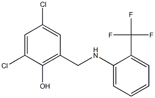 2,4-dichloro-6-({[2-(trifluoromethyl)phenyl]amino}methyl)phenol 结构式
