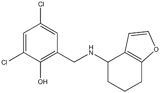 2,4-dichloro-6-[(4,5,6,7-tetrahydro-1-benzofuran-4-ylamino)methyl]phenol 结构式